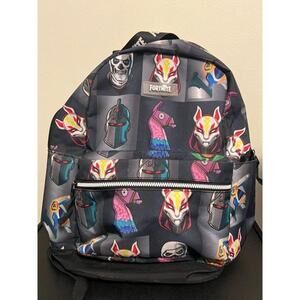 Epic Games Fortnite Multiplier Black Gray Print Backpack
